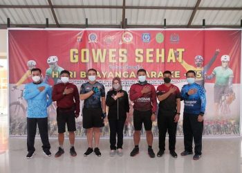 Di Guyur Hujan, Gowes Sehat Hari Bhayangkara ke 75 Polres Bontang Batal di Gelar
