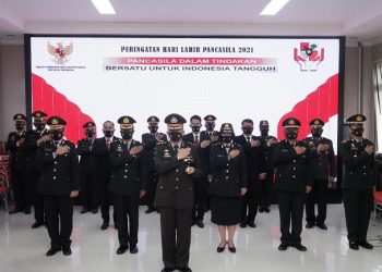 Dipimpin Presiden RI, Kapolres Bontang Ikuti Upacara Hari Lahir Pancaasila Secara Virtual