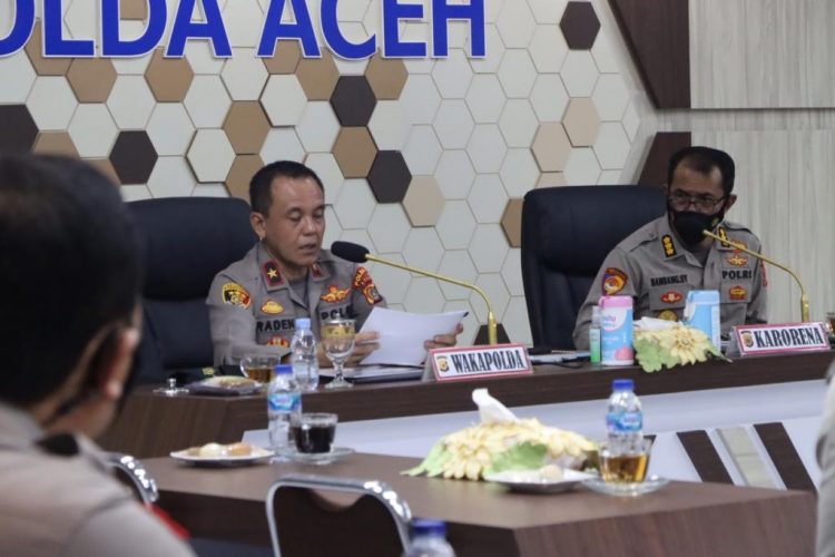 Jelang Hut Bhayangkara Ke 75, Wakapolda Aceh Gelar Rapat dengan Jajaran