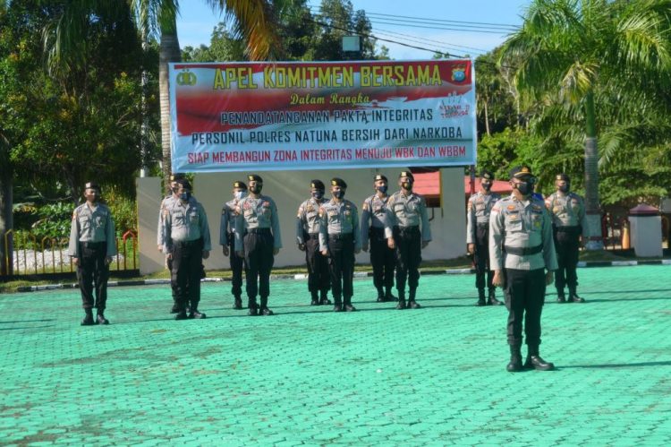 Polres Natuna Gelar Apel Komitmen Bersama Anti Narkoba