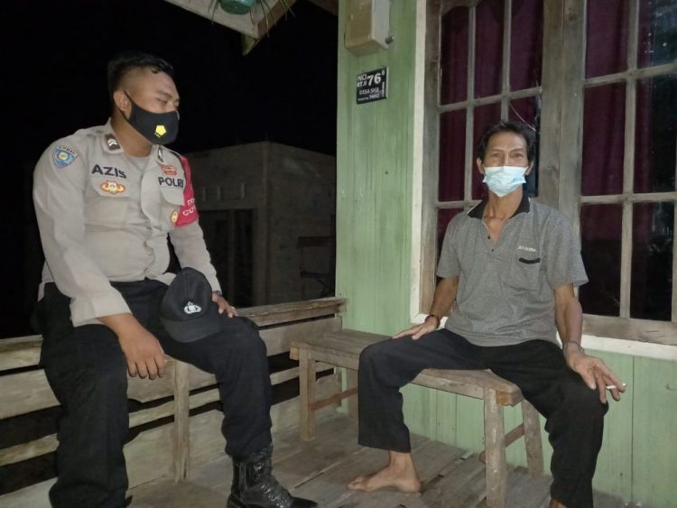 Rutin, Personil Polsek Kahayan Tengah Gelar Patroli Malam