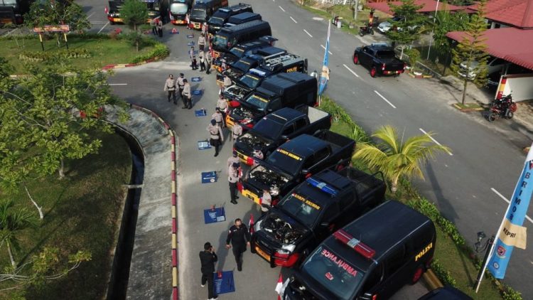 Satbrimob Polda Kepri Gelar Apel Satuan dan Apel Gelar Kendaraan dalam rangka Kesiapan Operasional