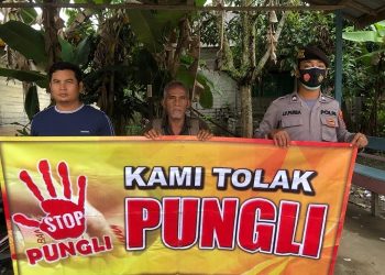 Sosialisasi Saber Pungli Secara Lisan dan Gunakan Media Spanduk Rutin dilaksanakan Bhabinkamtibmas Polsek Lahei Dengan Sambang Warga Kelurahan lahei