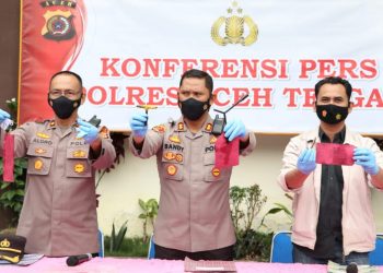 UNGKAP KASUS CURANMOR DALAM OPS SIKAT SEULAWAH 2021, KAPOLRES LAKUKAN KONFERENSI PERS.