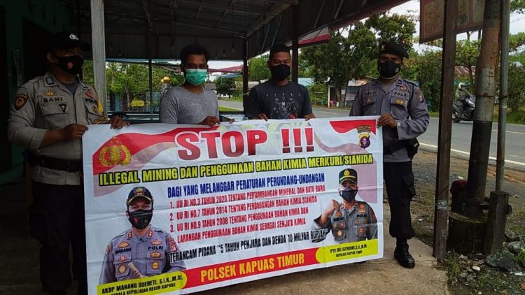 Waspada Terjadinya Illegal Mining Di Kec. Kapuas Timur, Aipda Tri Gencar Berikan Imbauan