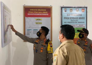 Zona Merah, Kapolres Semarang Tinjau Posko PPKM Mikro Desa Klepu Kecamatan Pringapus