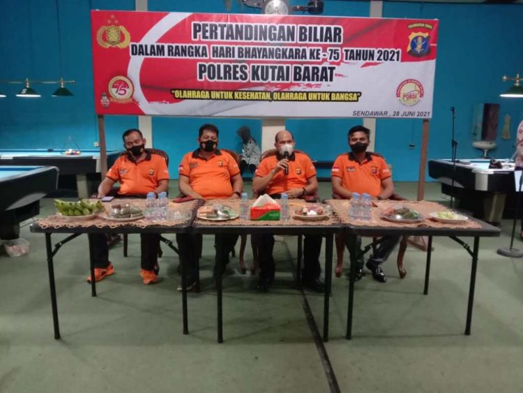 Polres Kubar Gelar Turnamen Biliar, Meriahkan Hari Bhayangkara Ke-75