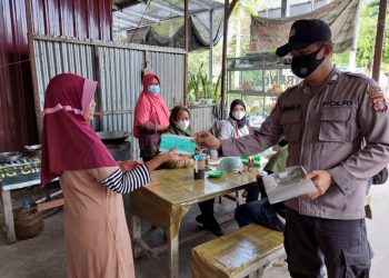 Putus Rantai Penyebaran Covid-19, Polsek Bontang Barat Himbau Masyarakat Patuhi Prokes