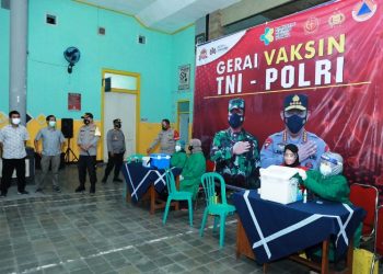Serbuan Vaksin TNI Polri, 425 Orang Divaksin di Gerai Vaksin Presisi Polres Situbondo