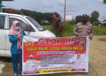 Tekan Angka Kejahatan Lingkungan, Kanitreskrim Polsek Karau Kuala Sampaikan Larangan Illegal Mining