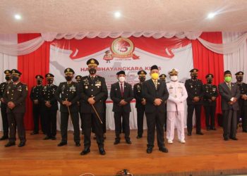 Upacara Peringatan Hari Bhayangkara ke-75, Polres Kotabaru Ikuti Secara Virtual