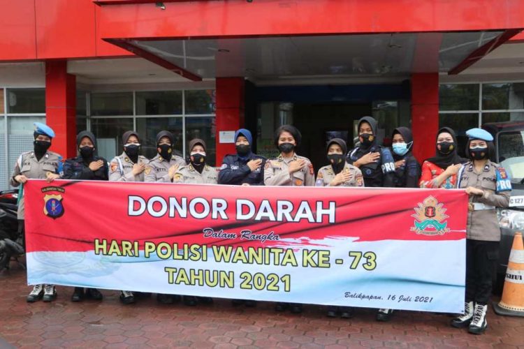 Warnai HUT Polwan Ke-73, Polda Kaltim Gelar Donor Darah