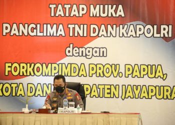 Kawal Rapat Forkopimda Jayapura, Kapolri Persiapkan PON dan Penanganan Covid-19
