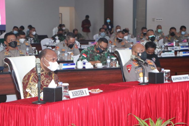 Rakor Asistensi Kesiapan Polda Papua Dalam Mewujudkan PAM XX Tahun 2021