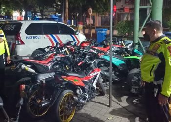 Meresahkan Warga Satlantas Ponorogo Amankan 31 Motor Balap Liar
