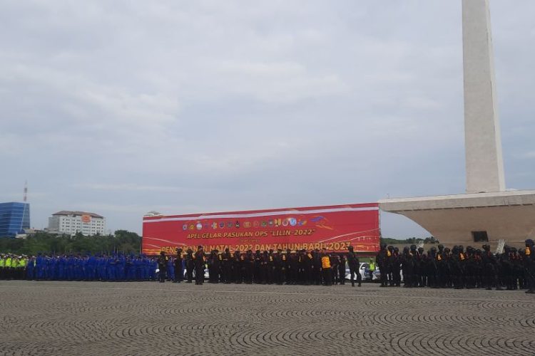 Polri Gelar Apel Pasukan Operasi Lilin 2022 di Monas