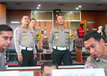 Kepala Korps Lalu Lintas (Kakorlantas) Polri Irjen Pol Aan Suhanan di Lantai 4 Gedung NTMC Korlantas Polri, Sabtu (21/12/2024).